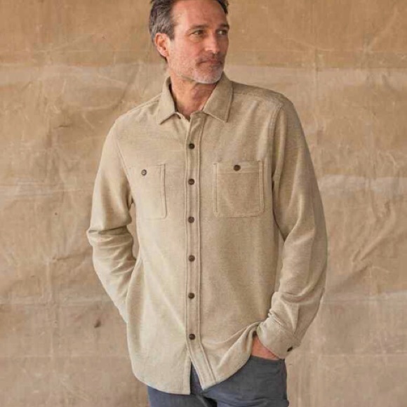 Brandini Other - Brandini Tan Faux-Suede Button Down Dress Shirt NWOT
